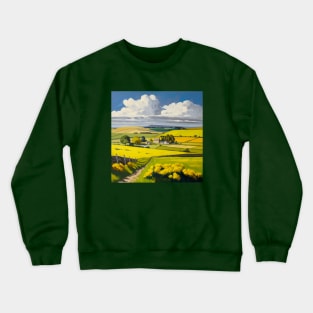 Countryside Scene with Farmhouse Crewneck Sweatshirt